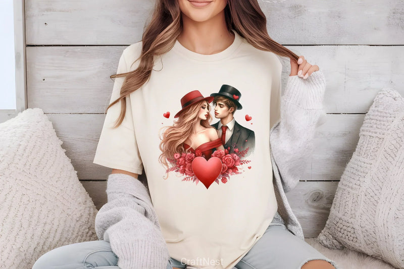 Valentine Romantic Couple Clipart Bundle 8 - CraftNest - Digital Crafting and Art