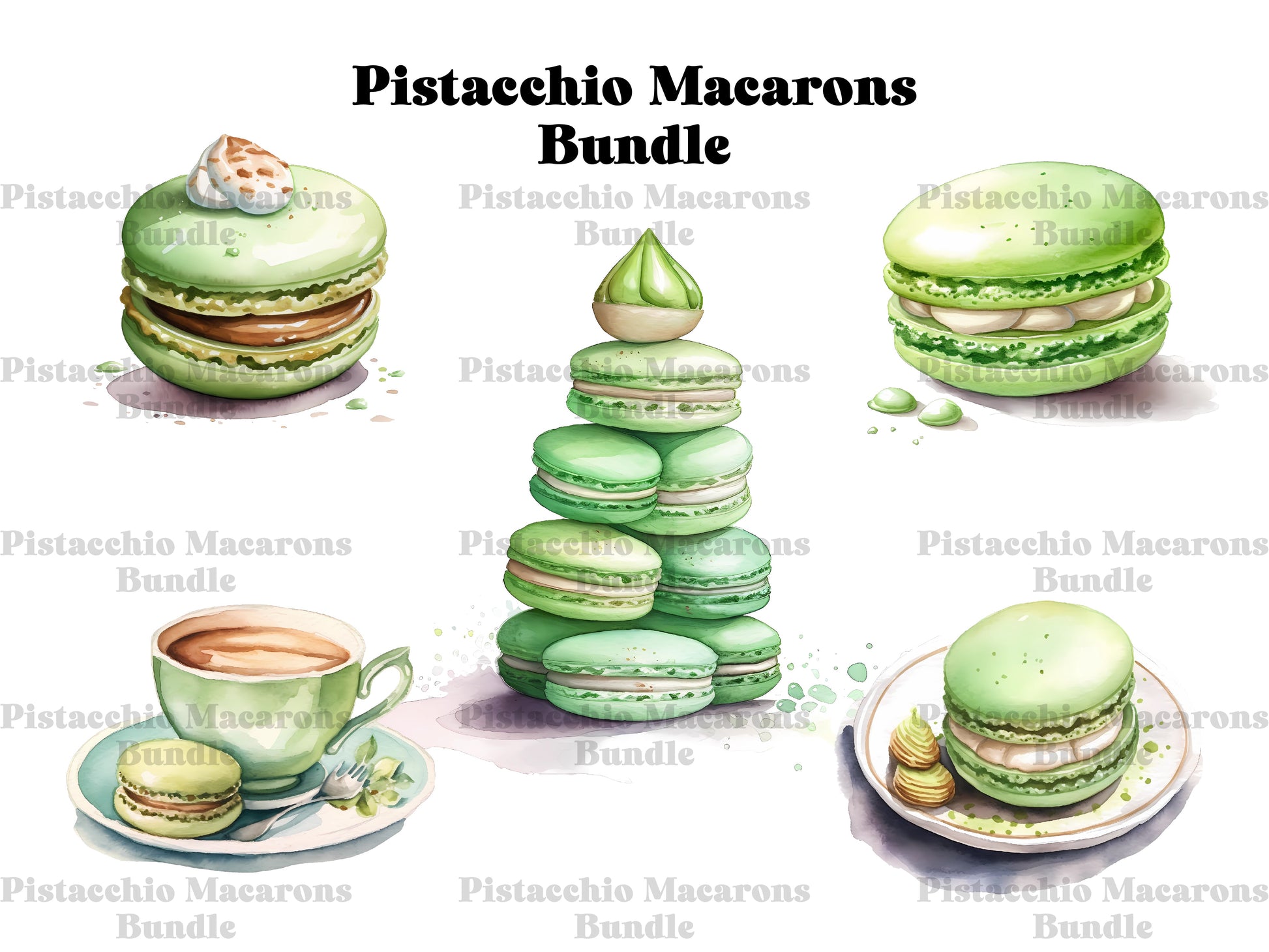 Pistachio Macarons Clipart - CraftNest