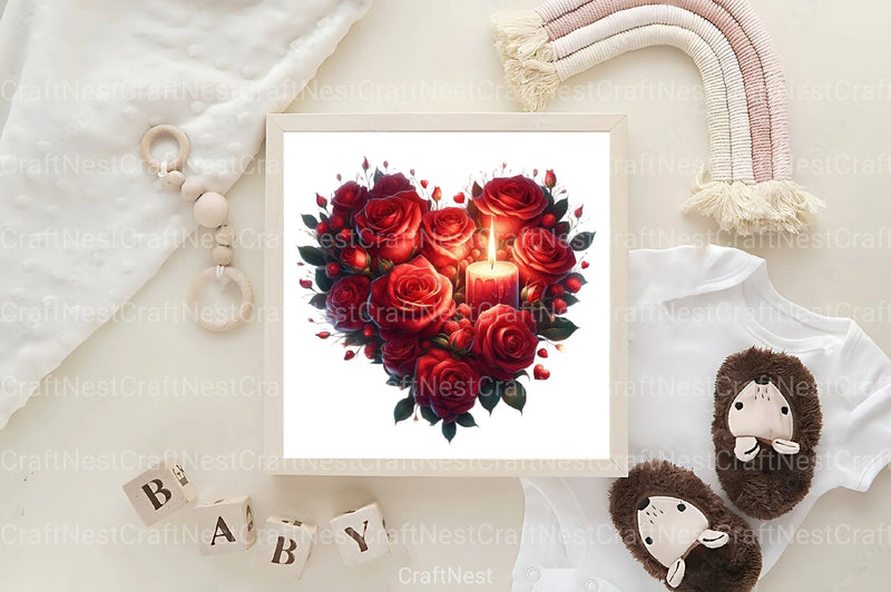 Valentine's Day Roses Heart Clipart Bundle - CraftNest - Digital Crafting and Art