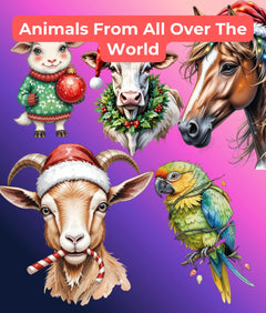 Christmas Zoo Clipart Bundle - CraftNest - Digital Crafting and Art