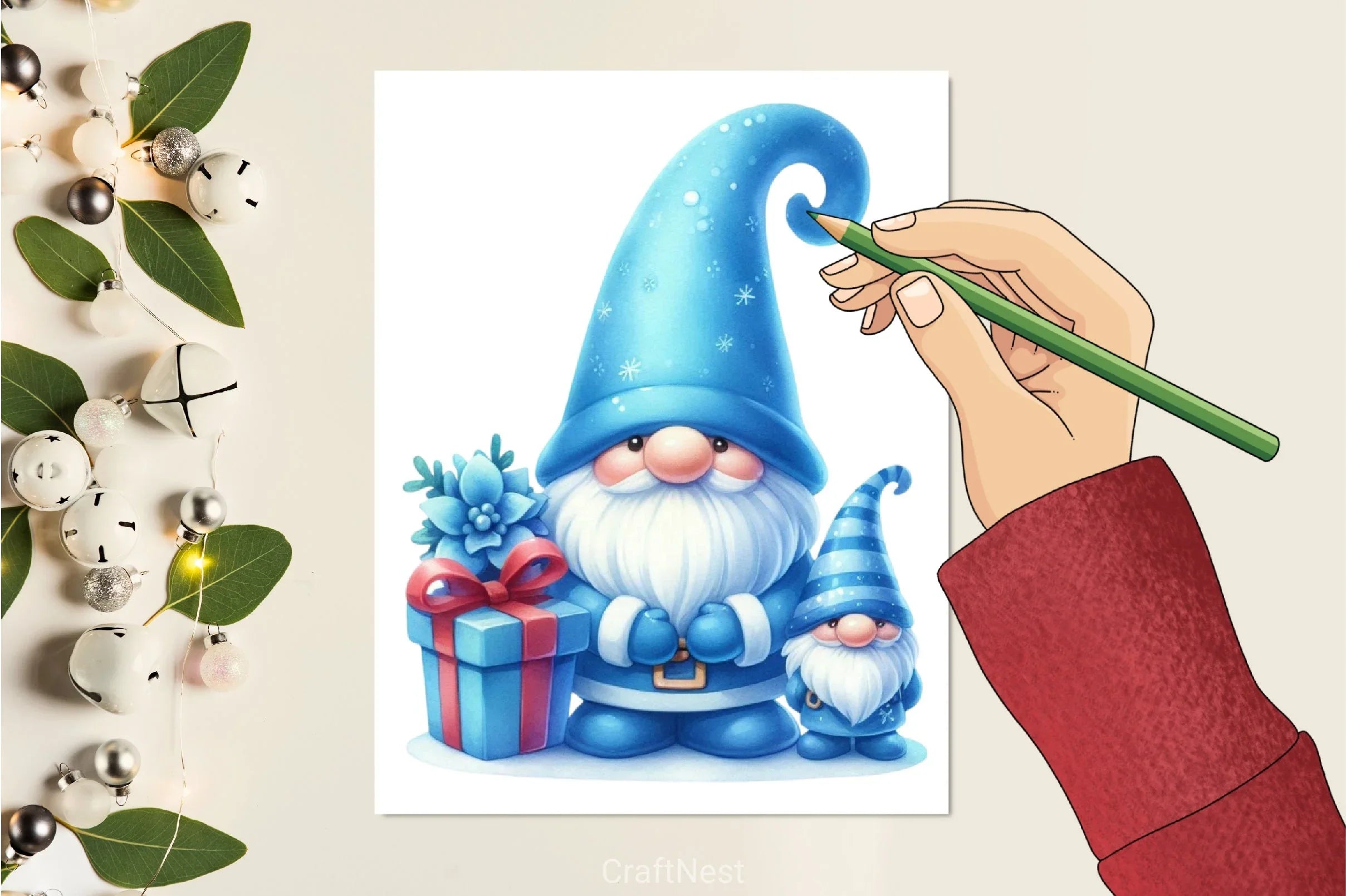 Blue Santa Clipart Bundle - CraftNest - Digital Crafting and Art