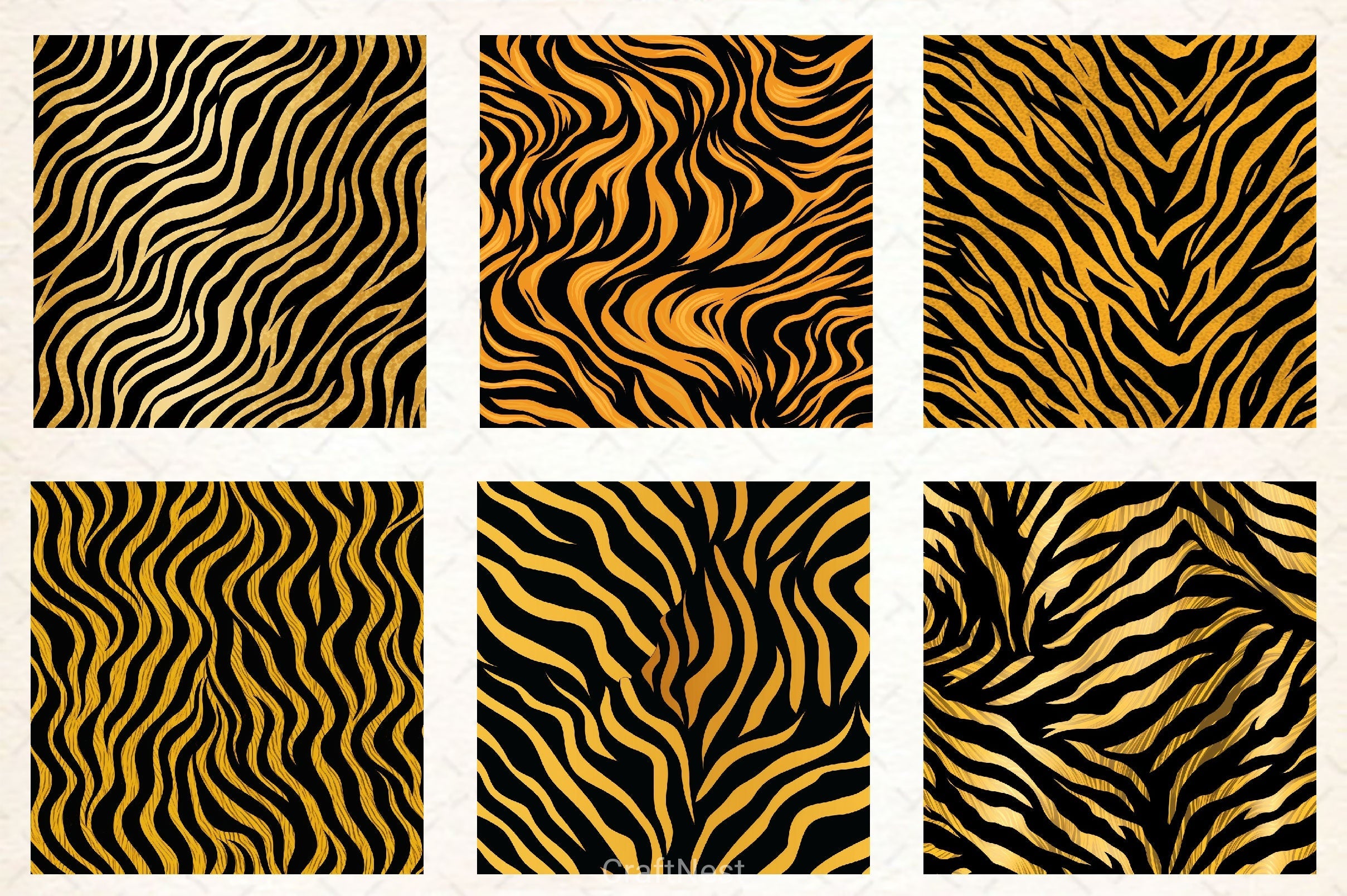 Tiger Glitter Ink Textures