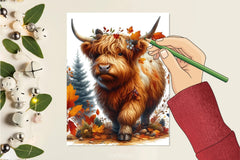 Autumn Highland Cows Clipart Bundle - CraftNest - Digital Crafting and Art