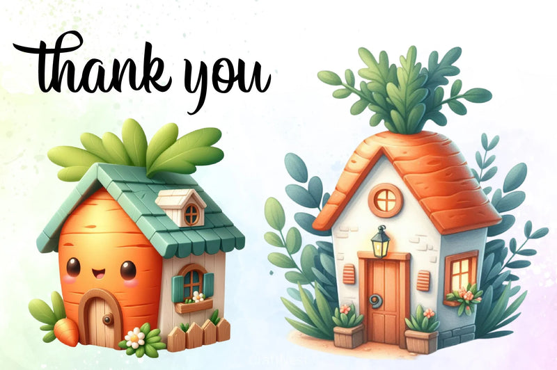 Carrot House Clipart Bundle - CraftNest - Digital Crafting and Art