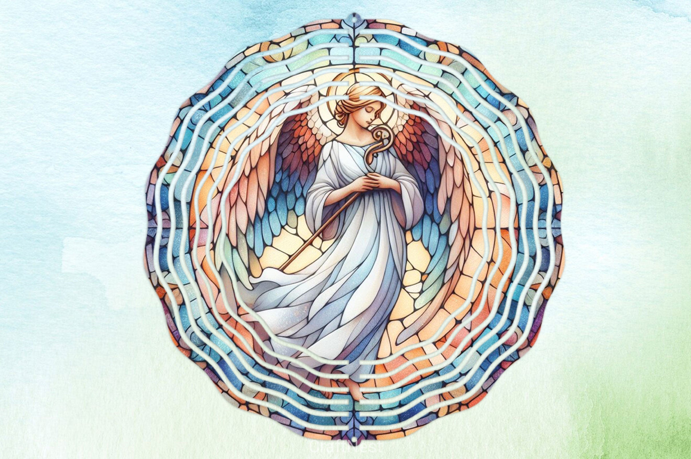 Stained Glass Angel Fairy Clipart Bundle