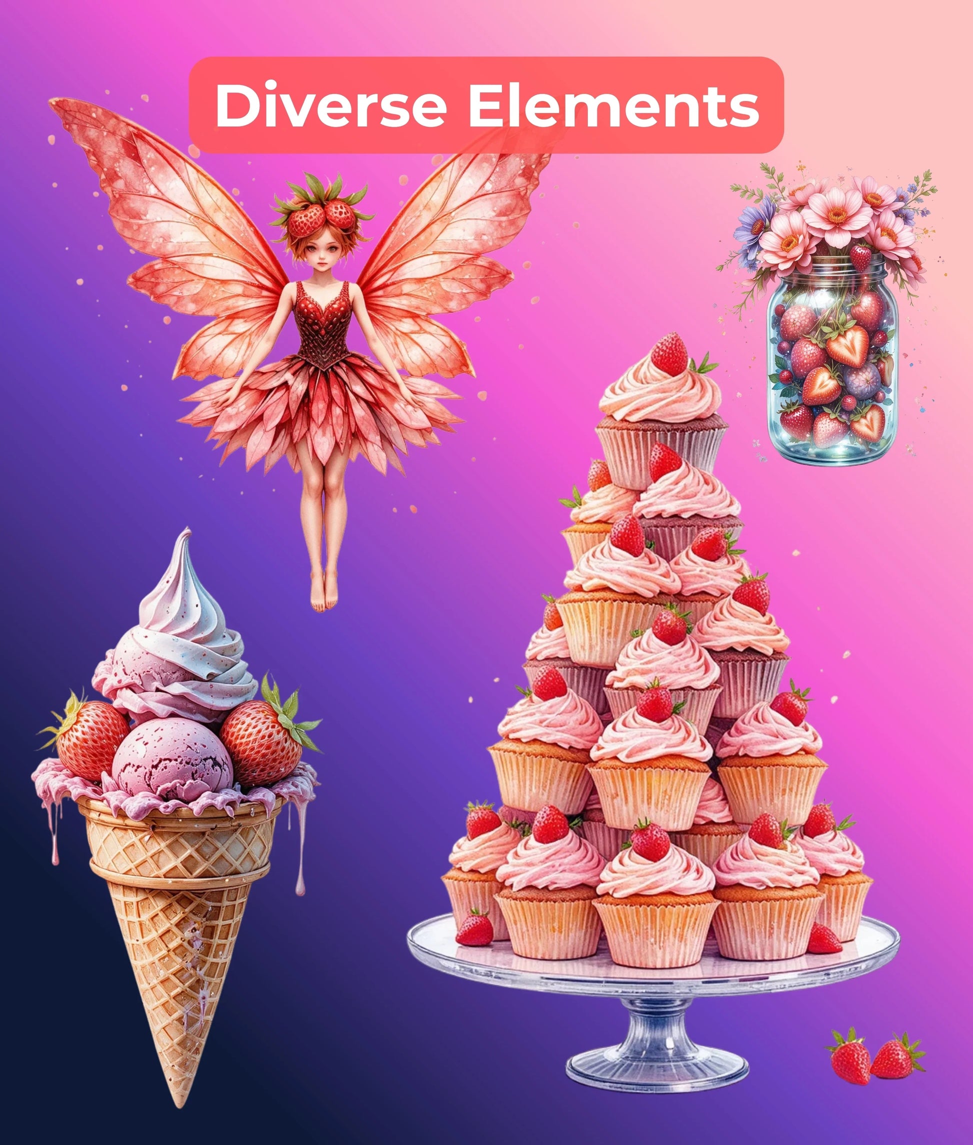 Strawberry Clipart Bundle - CraftNest - Digital Crafting and Art