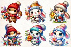 Spring Bunny Clipart Bundle - CraftNest - Digital Crafting and Art