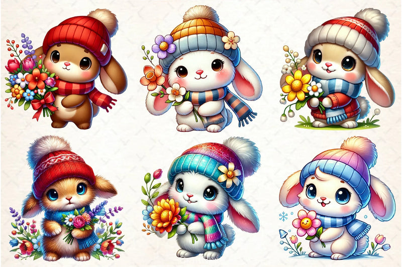 Spring Bunny Clipart Bundle - CraftNest - Digital Crafting and Art