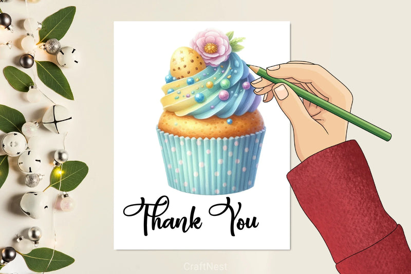 Cute Easter Cupcakes Clipart Bundle - CraftNest - Digital Crafting and Art