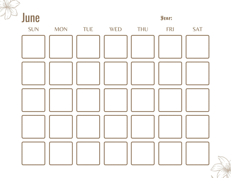 Blank Monthly Calendar KDP Planner - CraftNest - Digital Crafting and Art