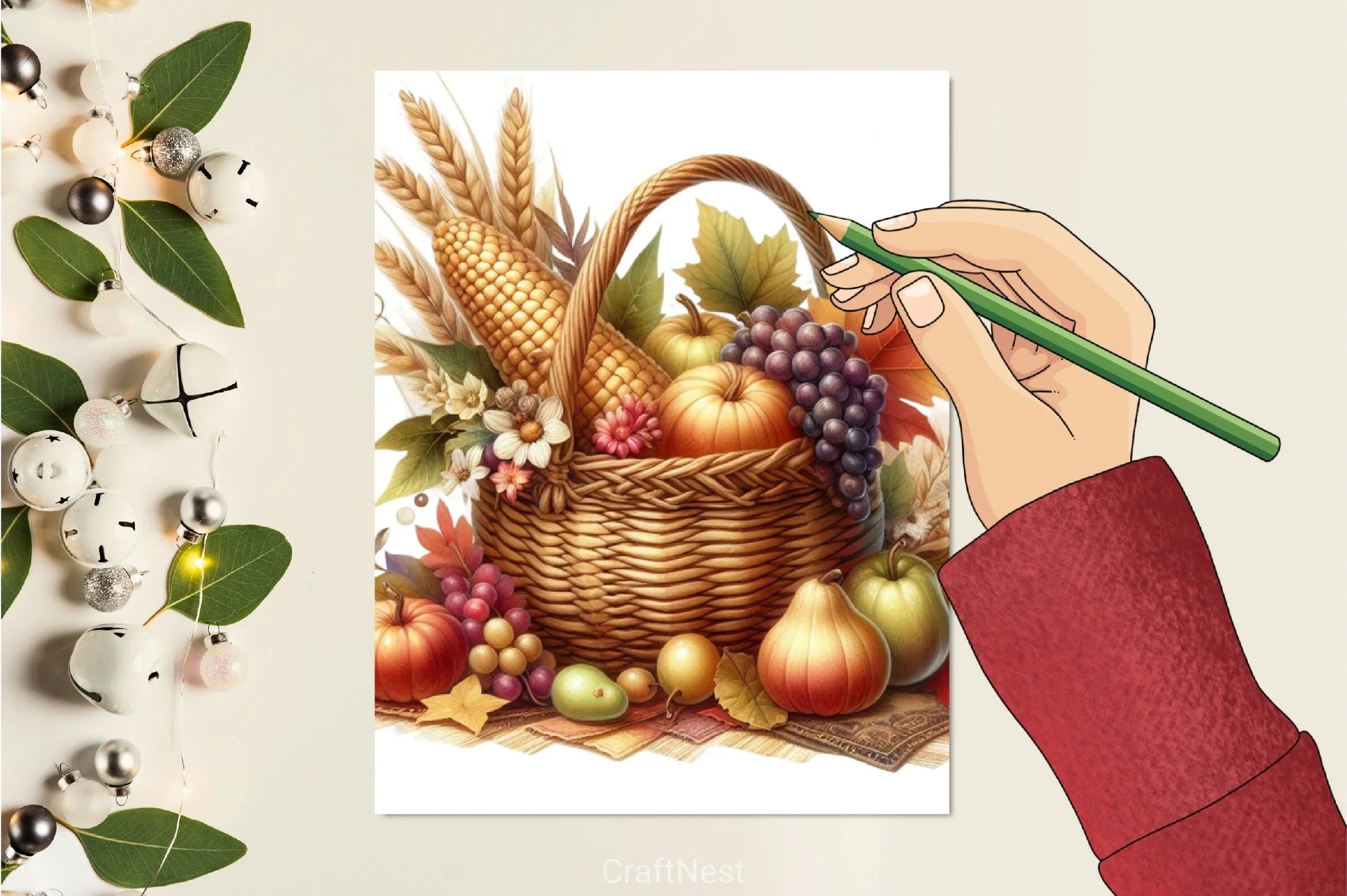 Autumn Harvest Basket Clipart Bundle - CraftNest - Digital Crafting and Art