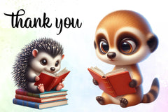 Cute Animals Reading Clipart Bundle - CraftNest - Digital Crafting and Art