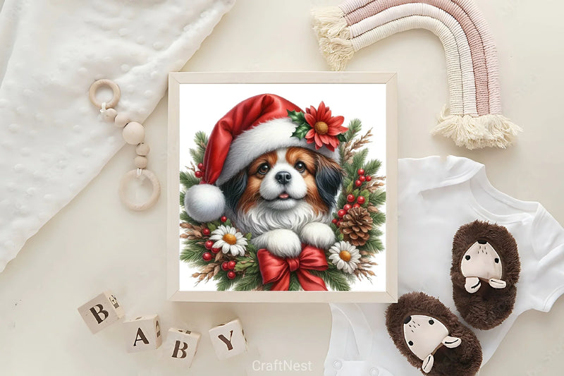 Vintage Christmas Dog Clipart Bundle - CraftNest - Digital Crafting and Art
