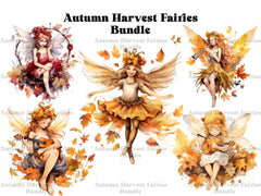 Autumn Harvest Fairies Clipart - CraftNest