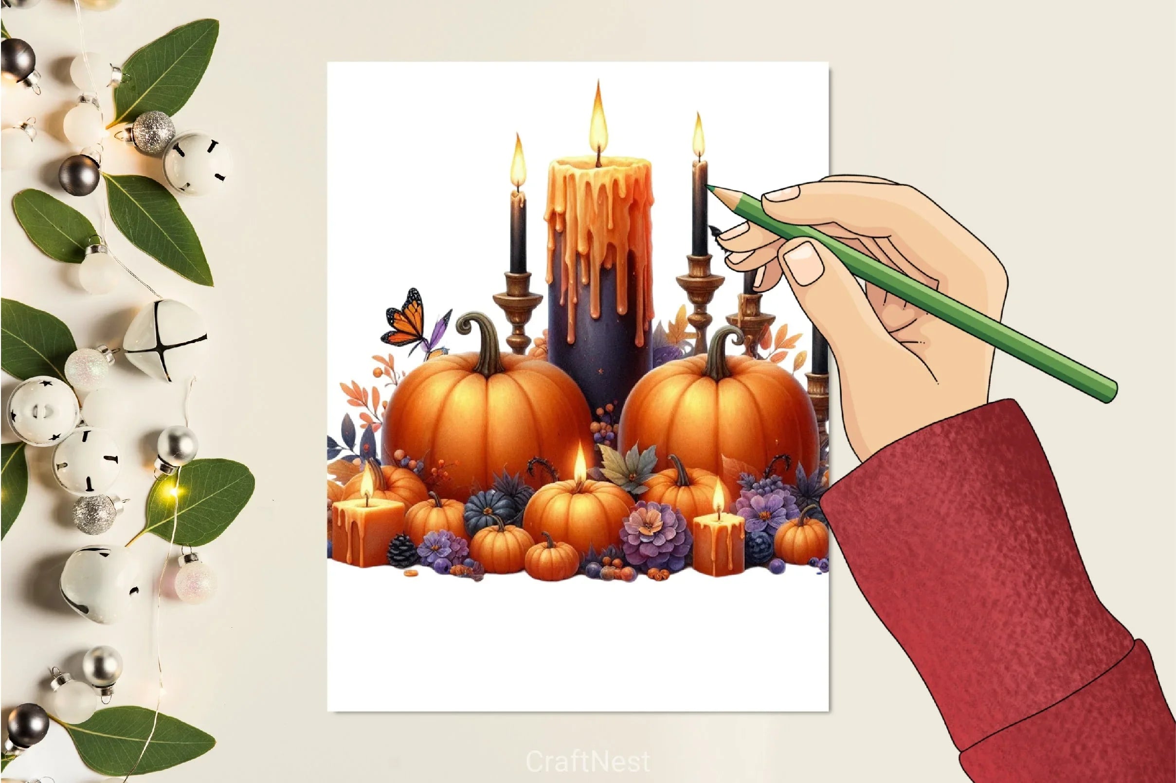 Halloween Candle Clipart Bundle - CraftNest - Digital Crafting and Art