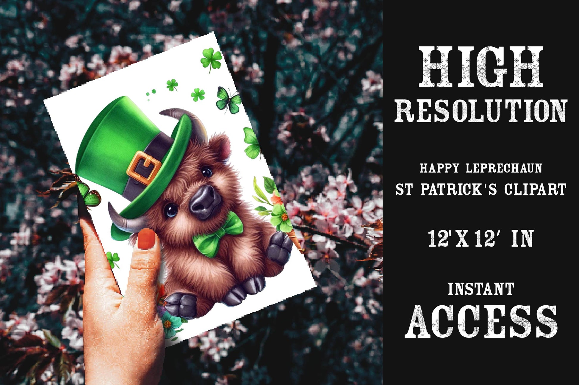 St Patrick'S Highland Cow Clipart Bundle - CraftNest - Digital Crafting and Art