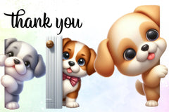 Cute Dog Peeking Clipart Bundle - CraftNest - Digital Crafting and Art