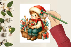 Retro Christmas Boy Clipart Bundle - CraftNest - Digital Crafting and Art