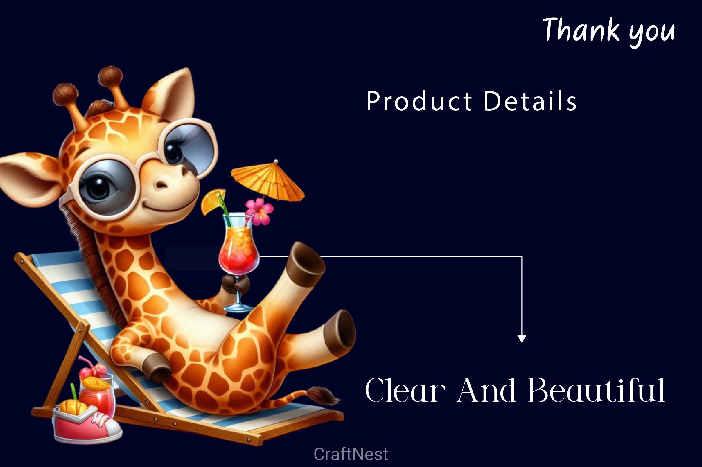 Summer Cocktail And Animals Clipart Bundle