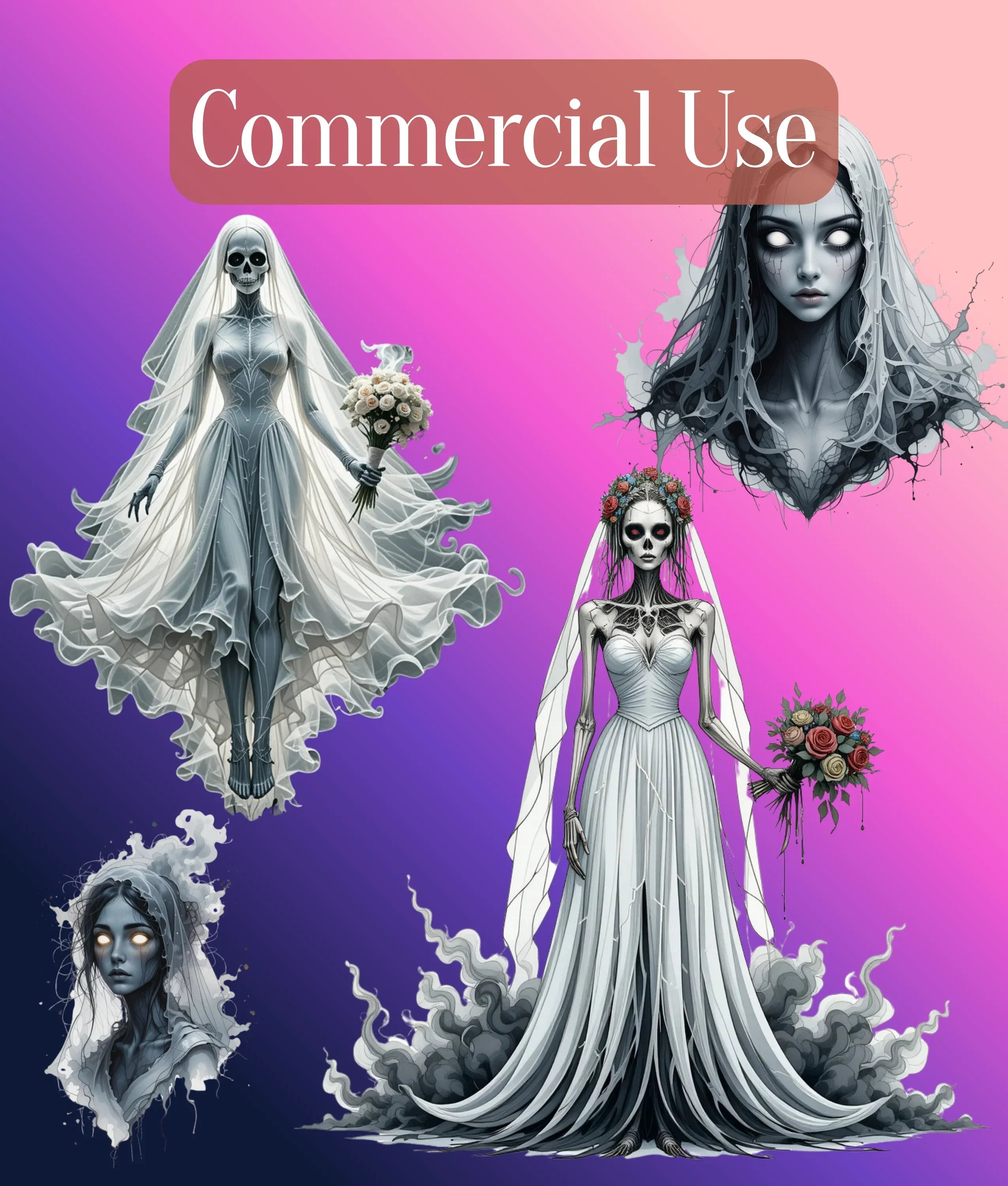 Ghost Bride Clipart Bundle - CraftNest - Digital Crafting and Art