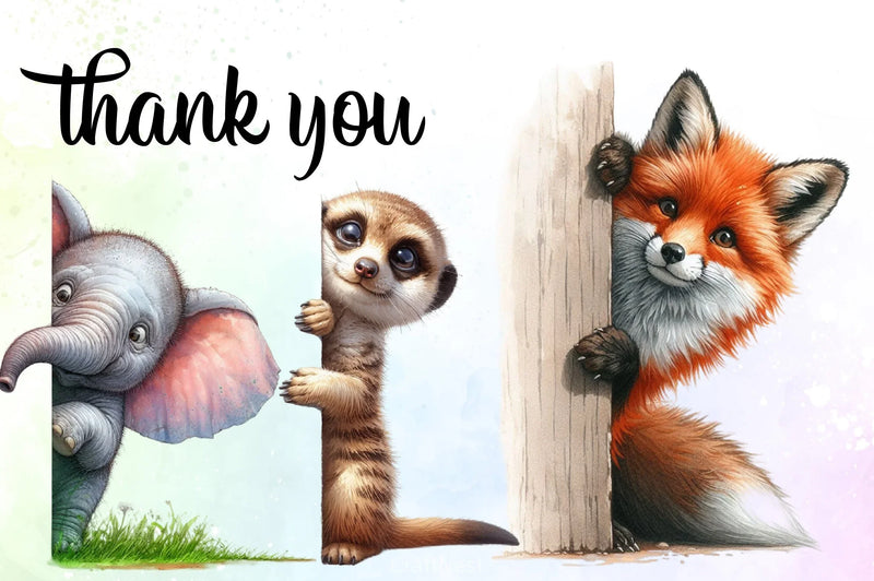 Animals Peeking Clipart Bundle - CraftNest - Digital Crafting and Art