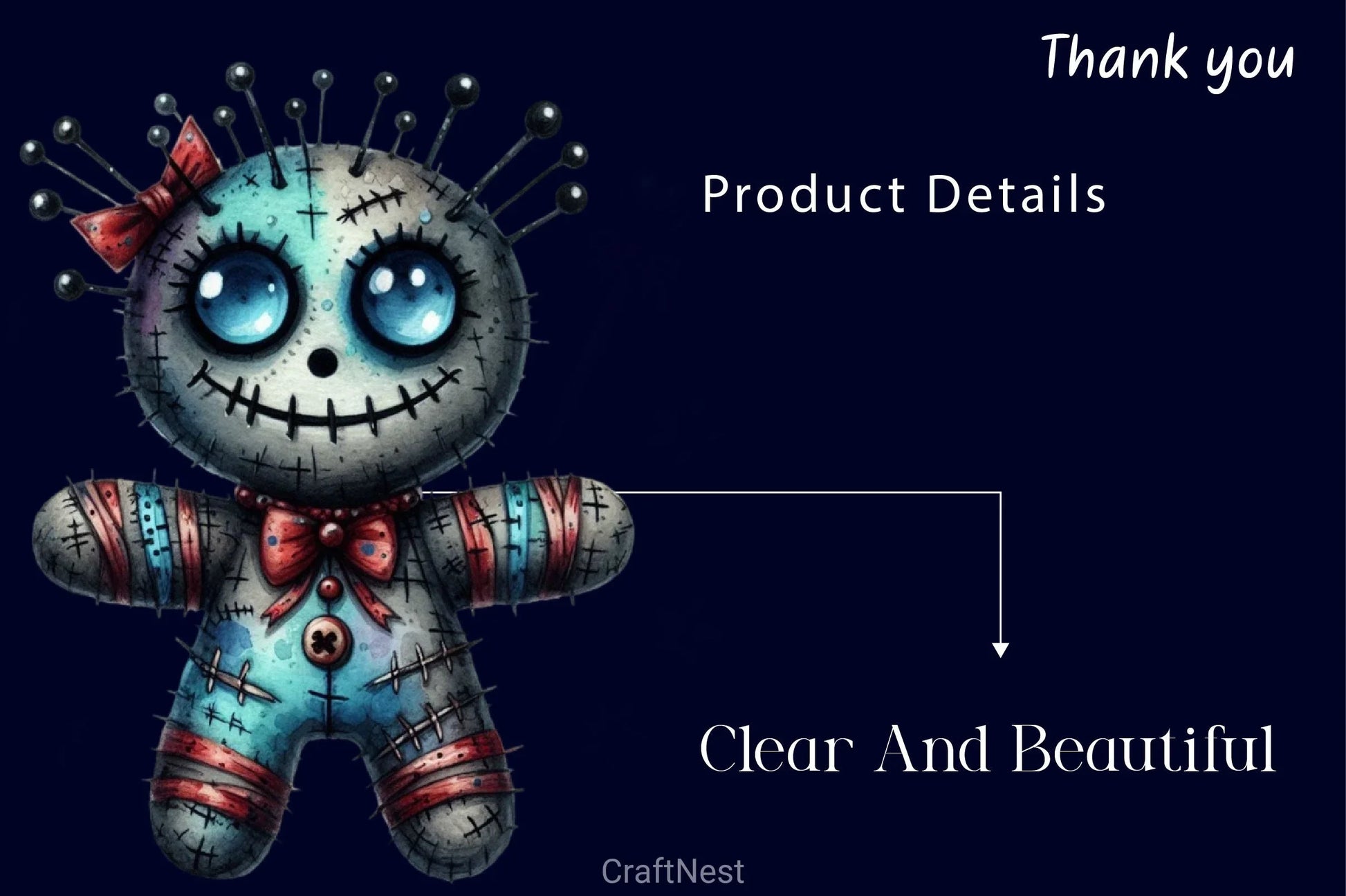 Halloween Gothic Voodoo Doll Clipart Bundle 3 - CraftNest - Digital Crafting and Art