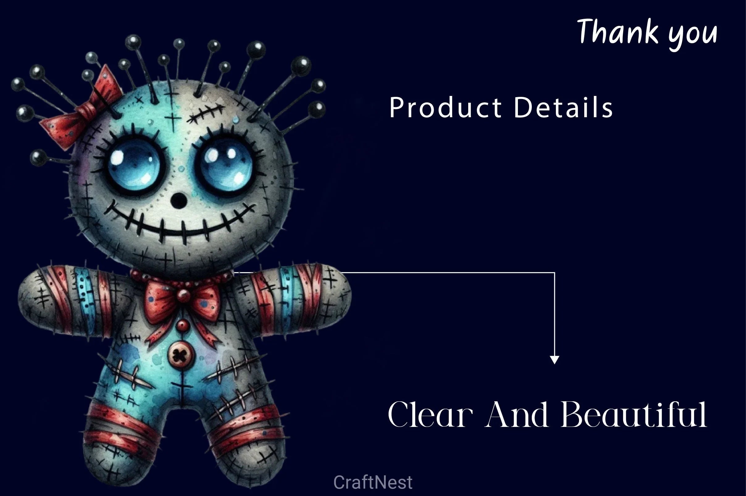 Halloween Gothic Voodoo Doll Clipart Bundle 3 - CraftNest - Digital Crafting and Art