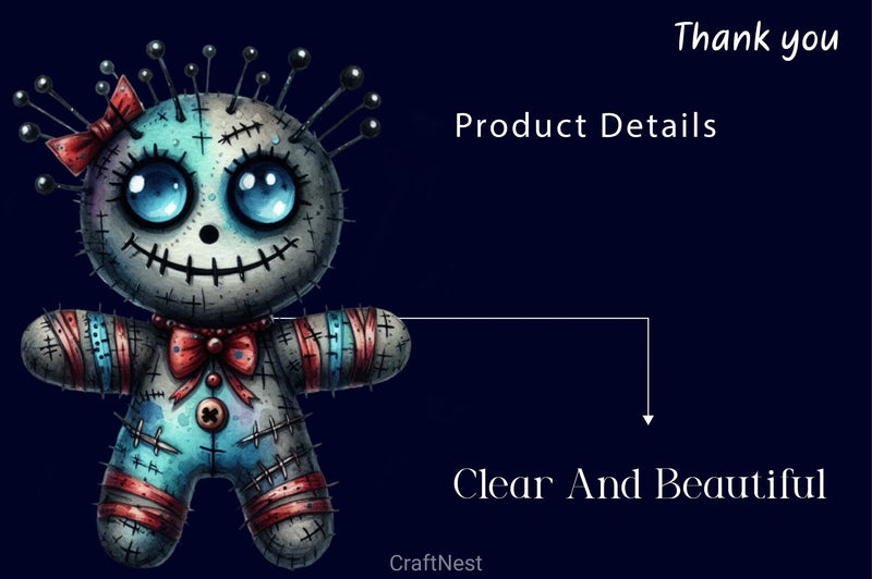 Halloween Gothic Voodoo Doll Clipart Bundle 3 - CraftNest - Digital Crafting and Art
