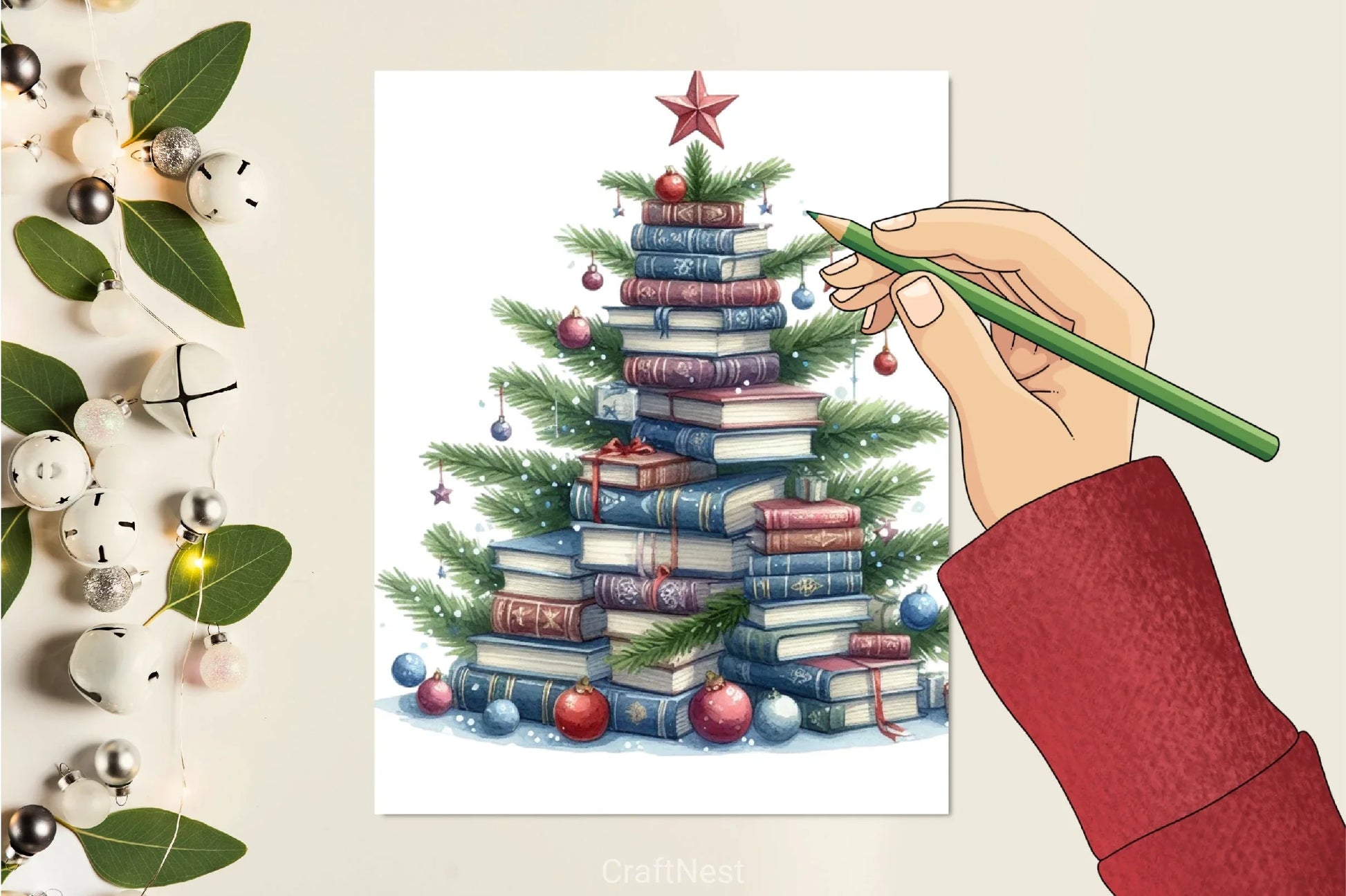 Christmas Book Tree Clipart Bundle - CraftNest - Digital Crafting and Art