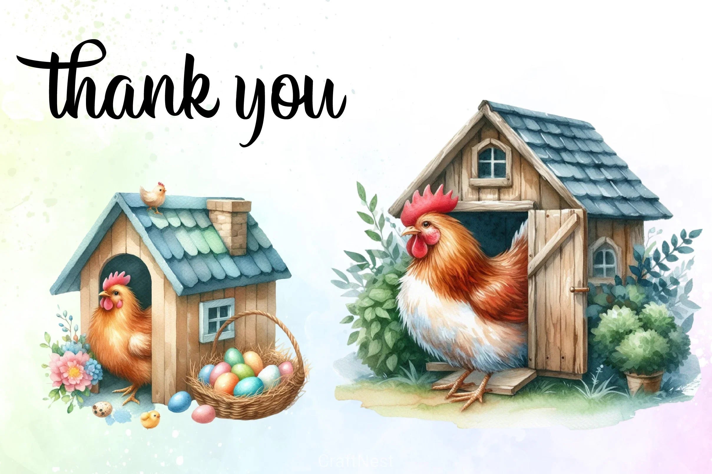 Chicken Coop Clipart Bundle - CraftNest - Digital Crafting and Art