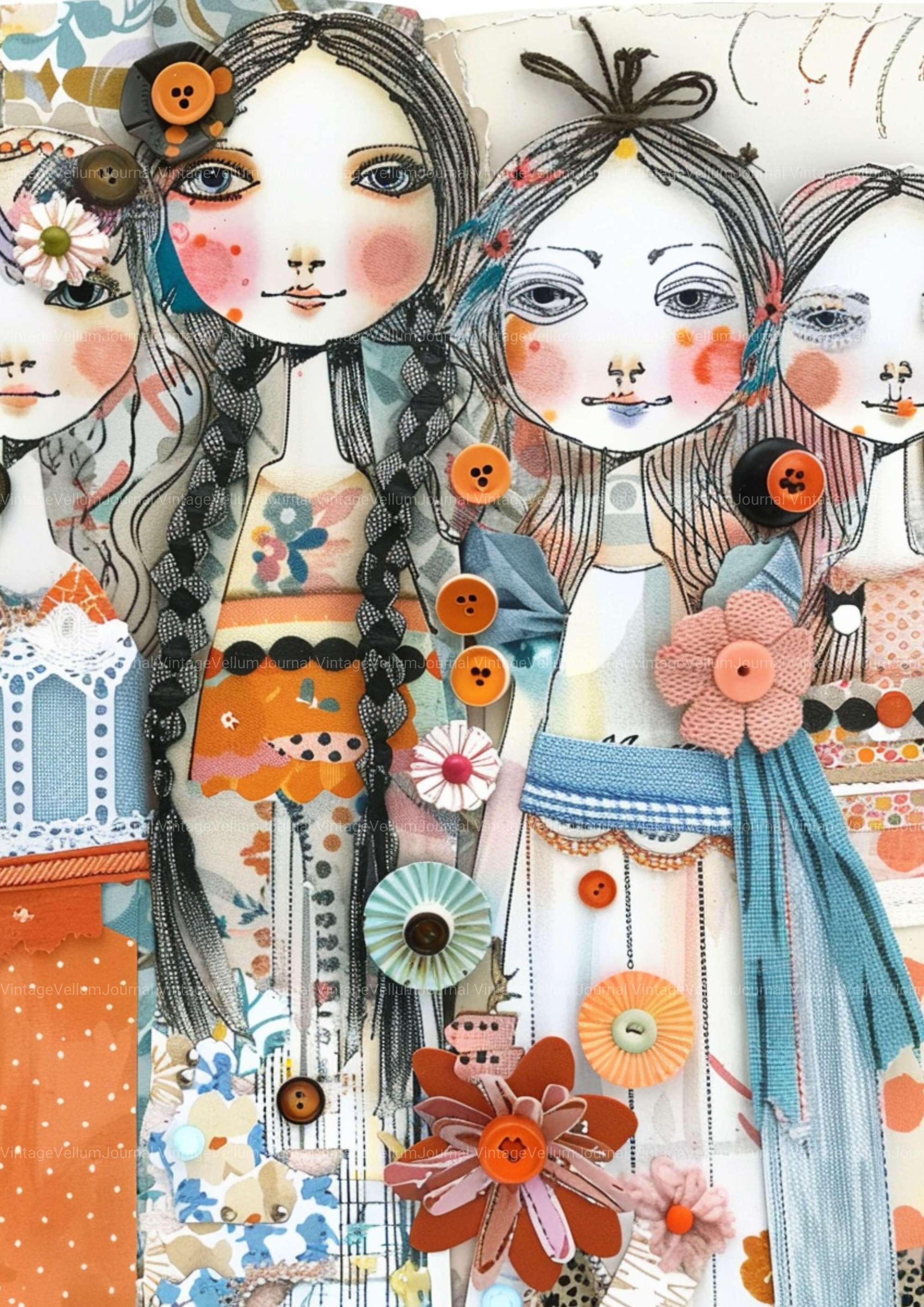 Whimsical Dolls Junk Journal Pages - CraftNest - Digital Crafting and Art
