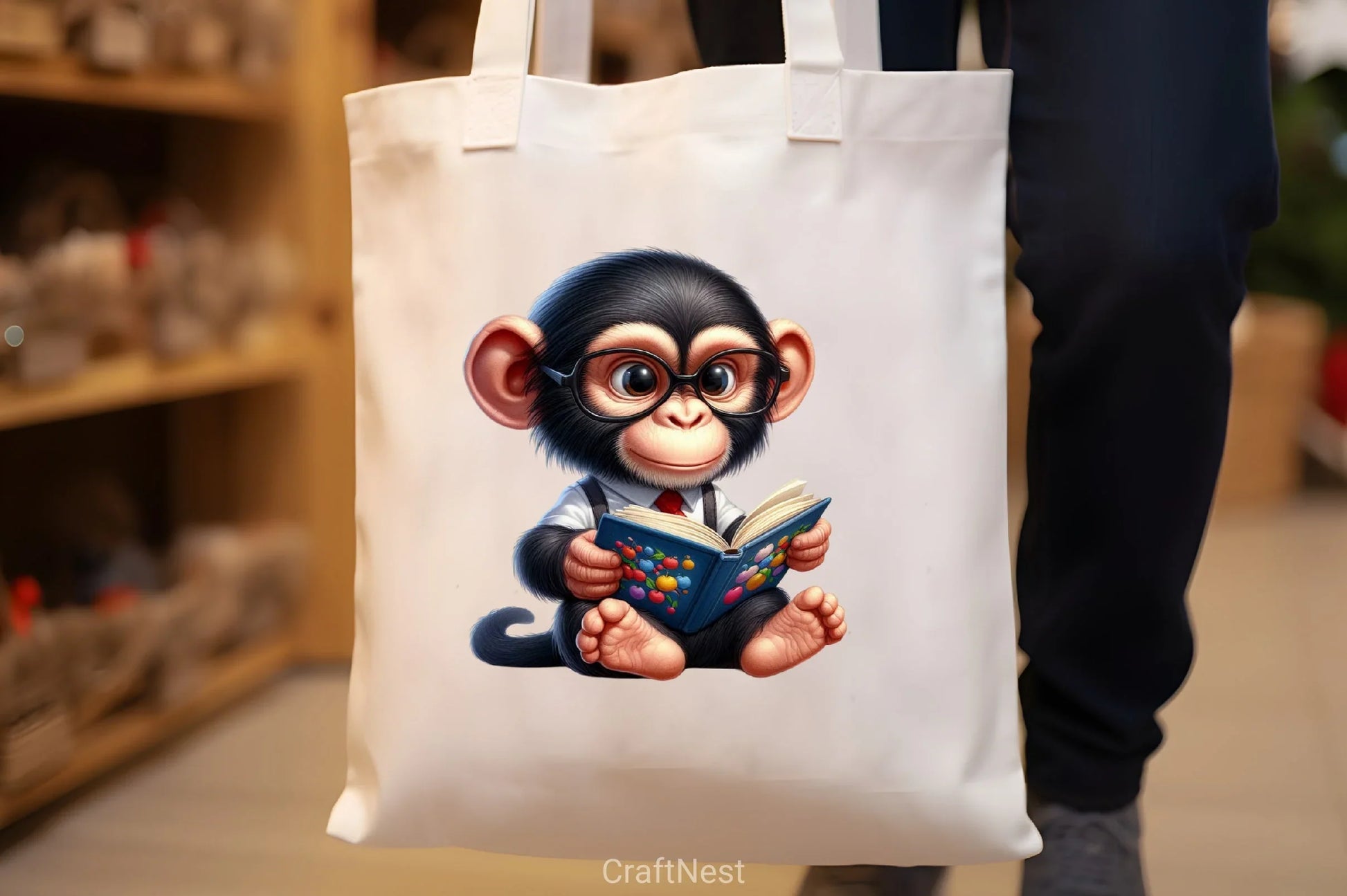 Cute Monkey Reading Clipart Bundle - CraftNest - Digital Crafting and Art