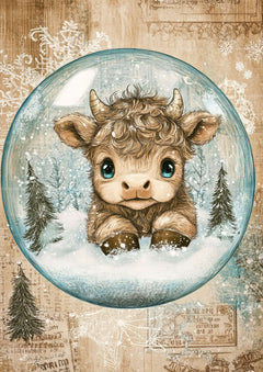 Highland Cow Christmas Junk Journal Pages - CraftNest - Digital Crafting and Art