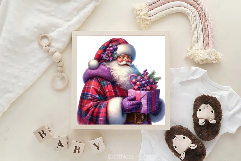 Purple Plaid Christmas Clipart Bundle - CraftNest - Digital Crafting and Art