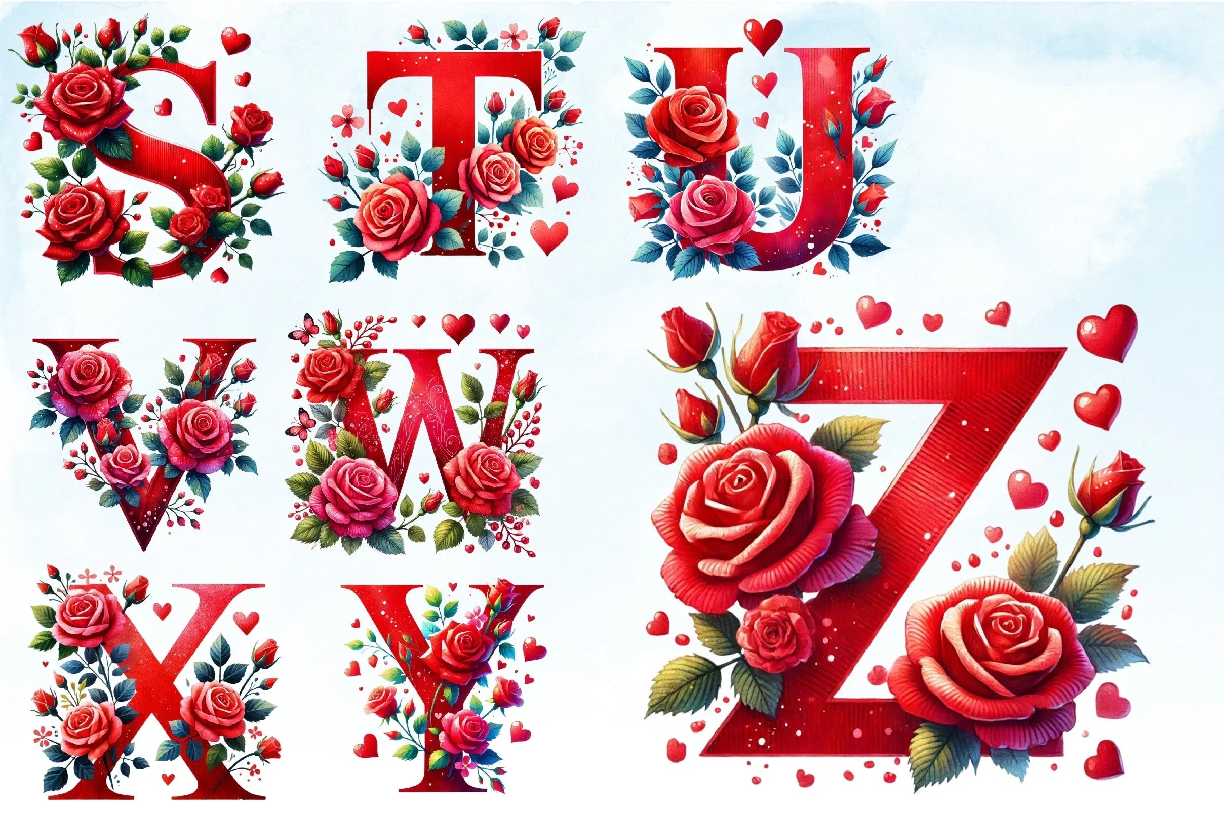 Valentine's Letters Clipart Bundle - CraftNest - Digital Crafting and Art