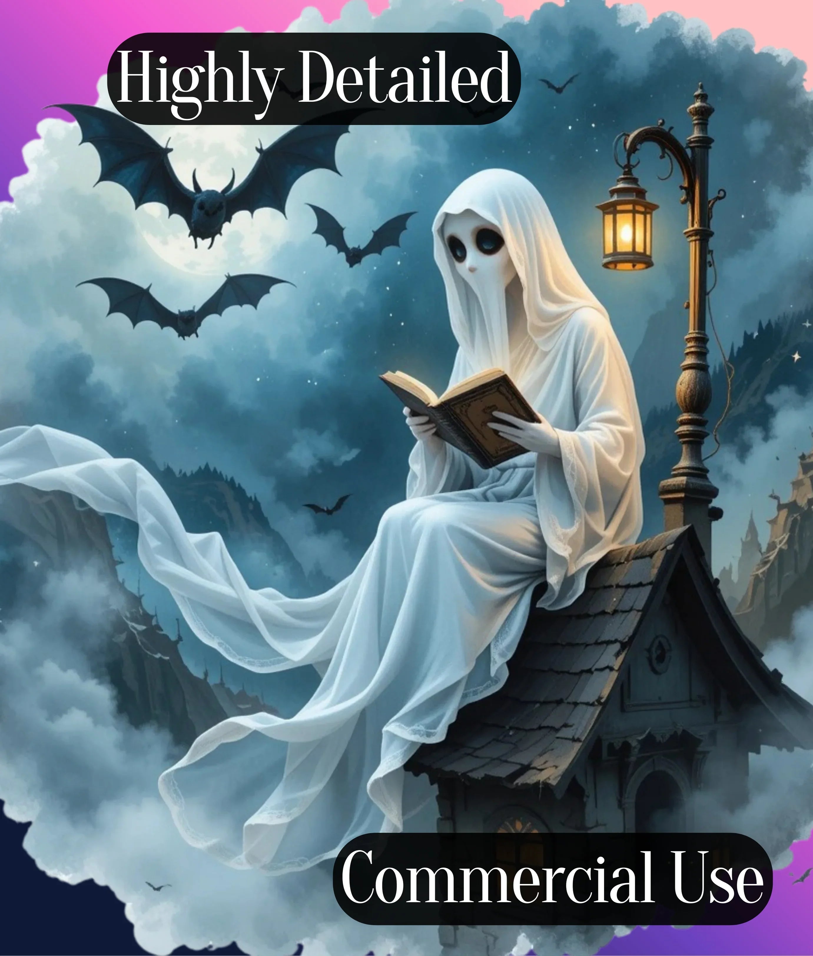 Bookish Ghost Clipart Bundle - CraftNest - Digital Crafting and Art