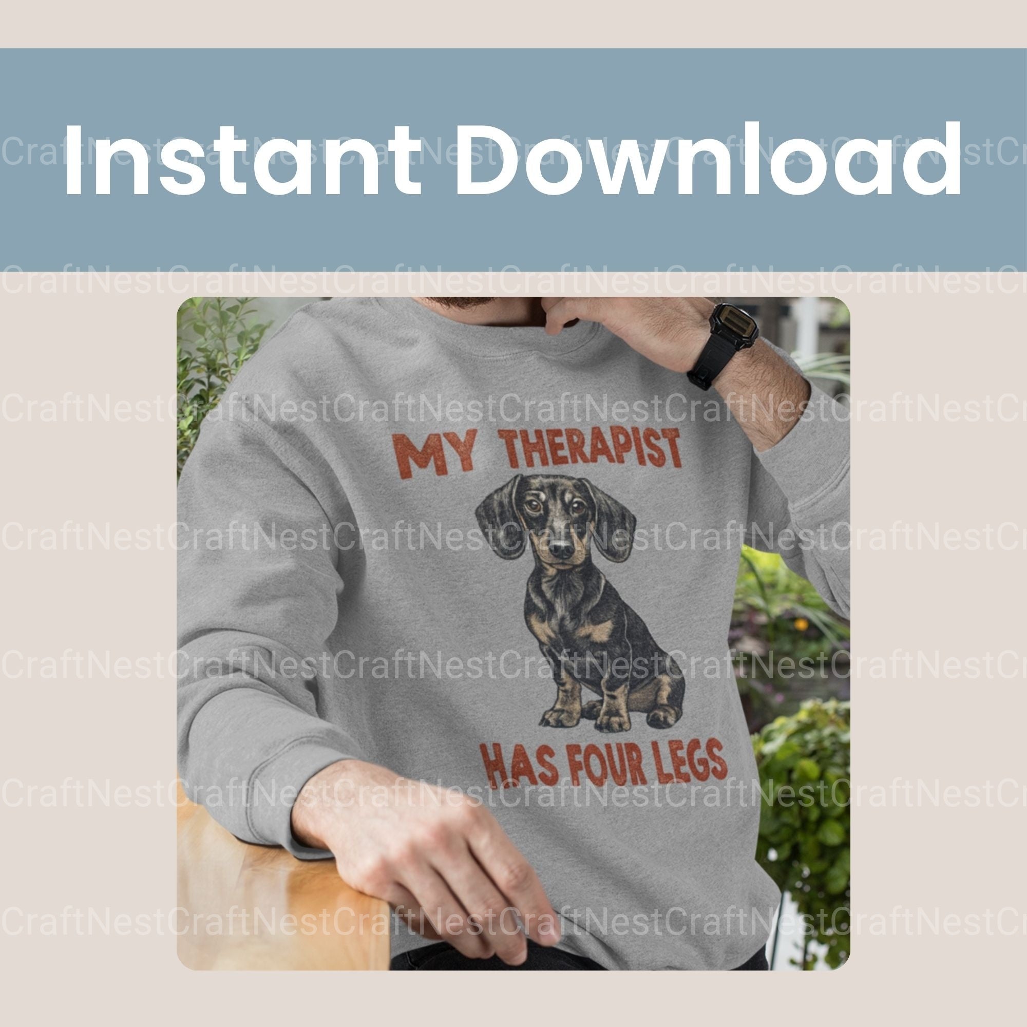 My Therapist Has Four Legs Dachshund Clipart Bundle