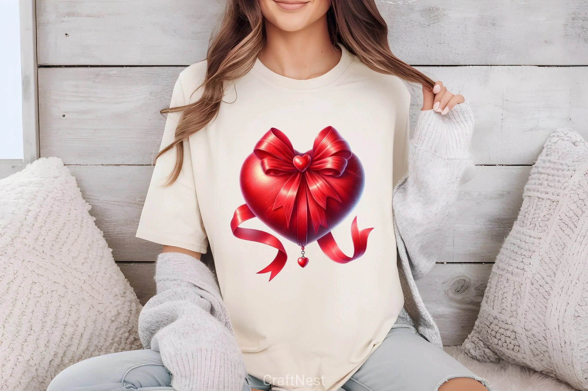 Valentine's Red Heart Bow Clipart Bundle - CraftNest - Digital Crafting and Art