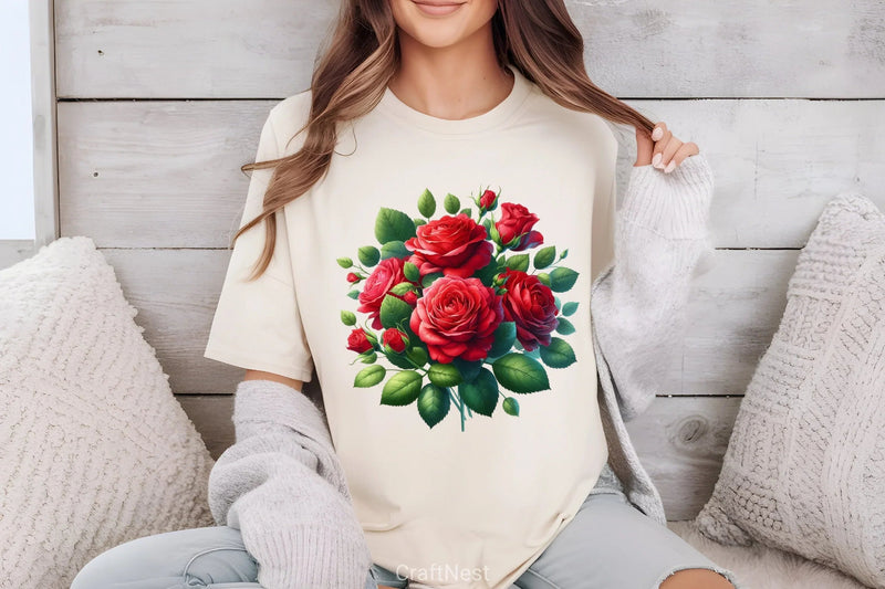 Valentine Red Rose Clipart Bundle - CraftNest - Digital Crafting and Art