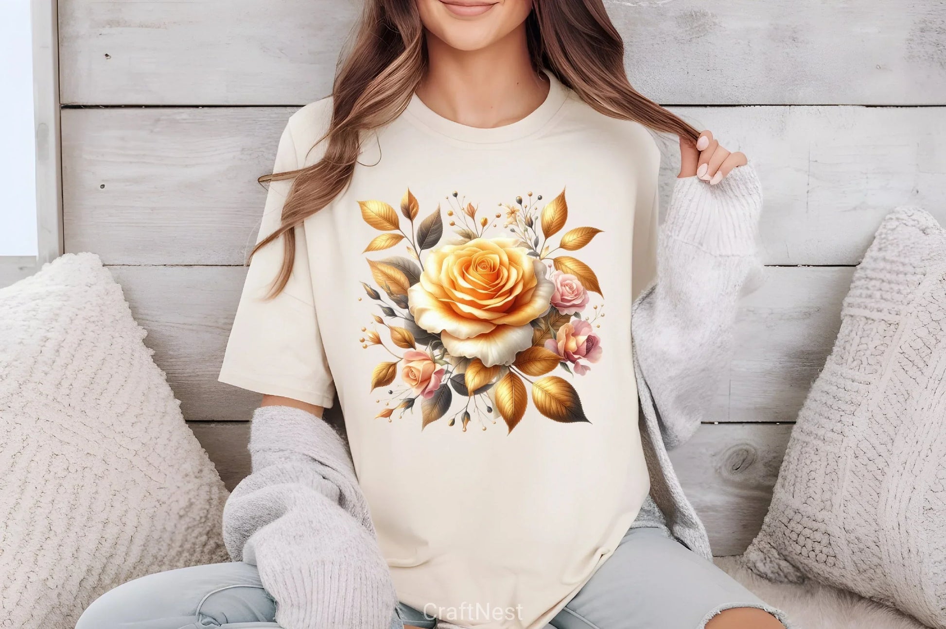 Golden Rose Clipart Bundle - CraftNest - Digital Crafting and Art