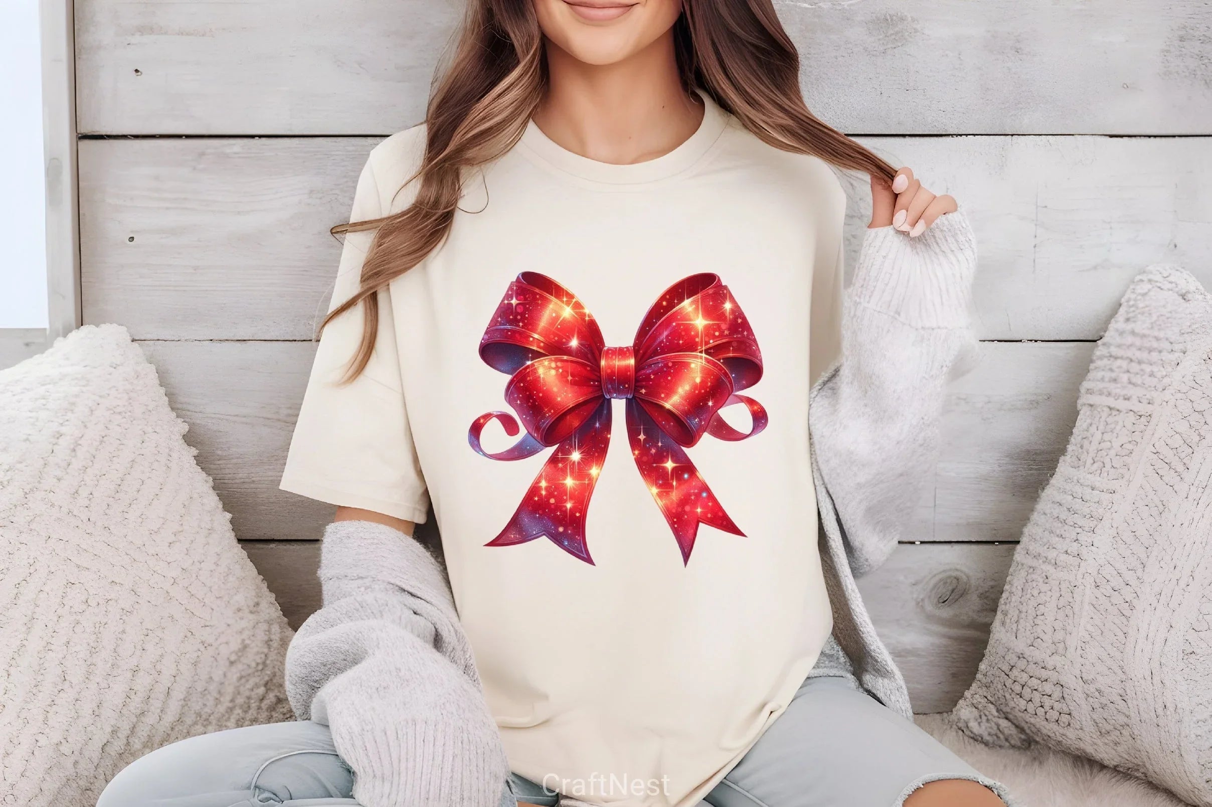 Christmas Red Coquette Bow Clipart Bundle - CraftNest - Digital Crafting and Art