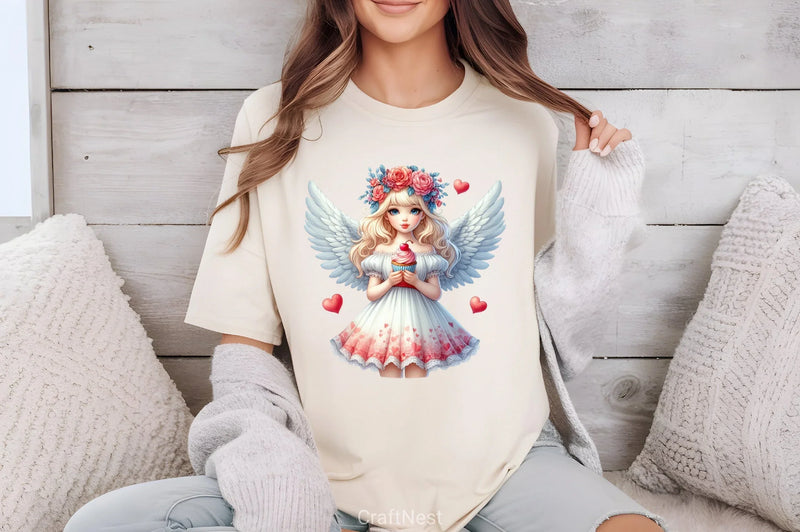 Valentine Fairy Girl Clipart Bundle 4 - CraftNest - Digital Crafting and Art