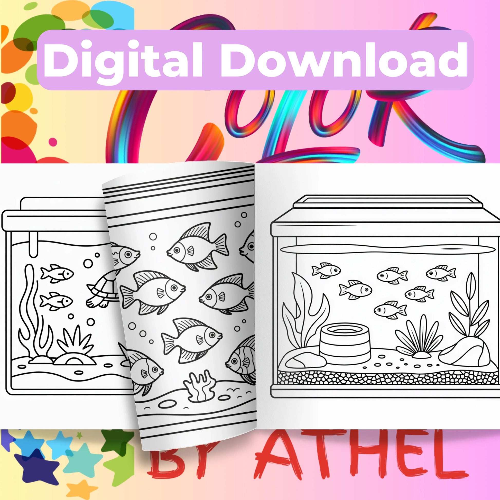 Aquarium Coloring Book Bundle - CraftNest - Digital Crafting and Art