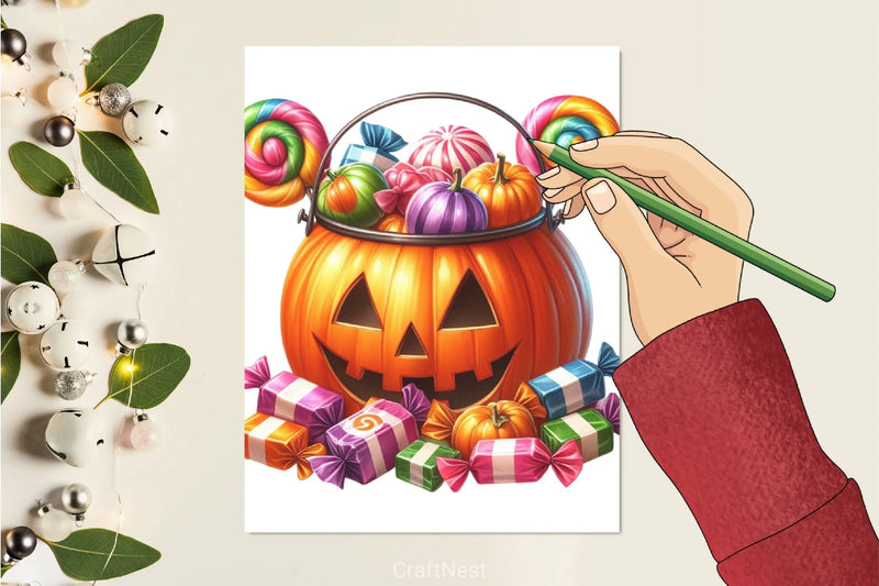 Halloween Candy Pumpkin Clipart Bundle - CraftNest - Digital Crafting and Art