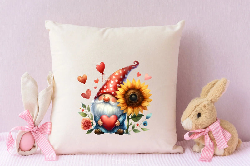 Valentine Gnome Sunflower Clipart Bundle - CraftNest - Digital Crafting and Art