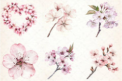 Cherry Blossom Clipart Bundle - CraftNest - Digital Crafting and Art