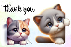 Cute Cat Peeking Clipart Bundle - CraftNest - Digital Crafting and Art