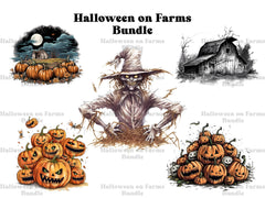 Halloween On Farm Clipart - CraftNest
