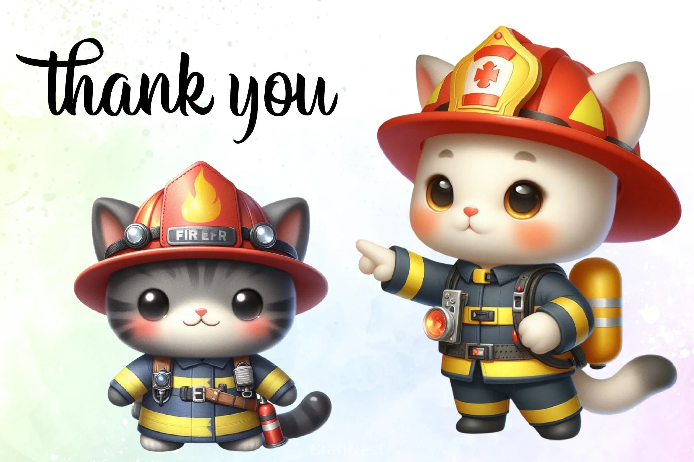 Kitten Firefighter Clipart Bundle - CraftNest - Digital Crafting and Art
