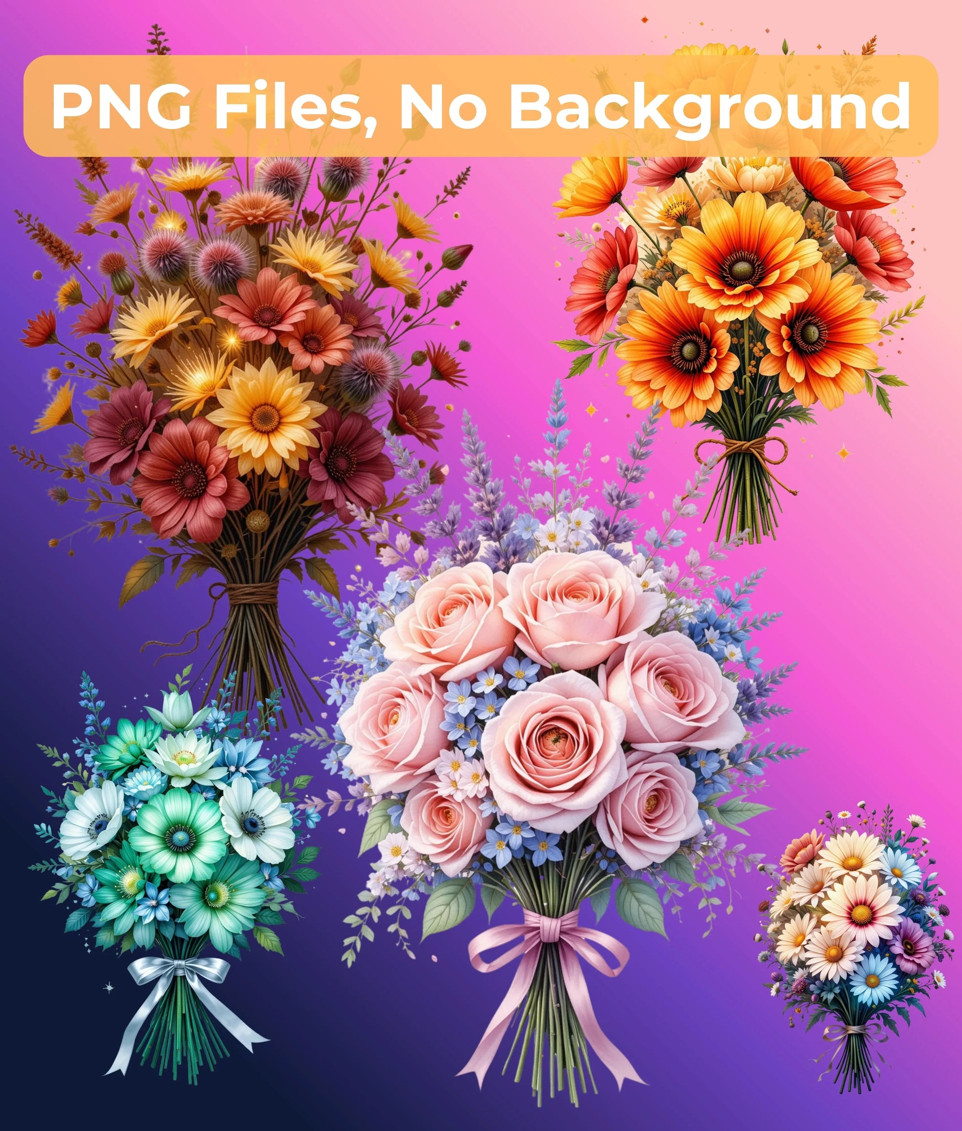 Fantasy Wildflower Clipart Bundle - CraftNest - Digital Crafting and Art